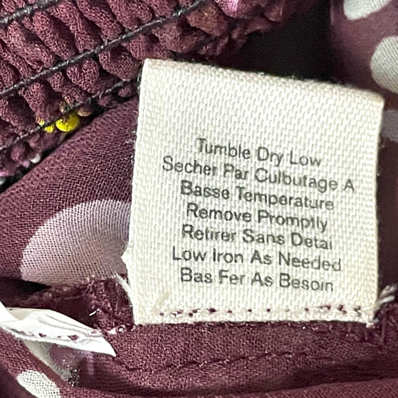 🍀 Kimchi Blue Women's Purple Taupe Printed Ruffle Puff Short Sleeve Blouse XS - Picture 10 of 10